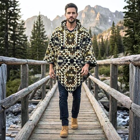 Boho Tops Wool Poncho for Men - Clint Eastwood - Daryl Dixon - Men Poncho - Handamade Products - Cowboy Serape Shawl - Lightweight but Cozy. in Saudi Arabia
