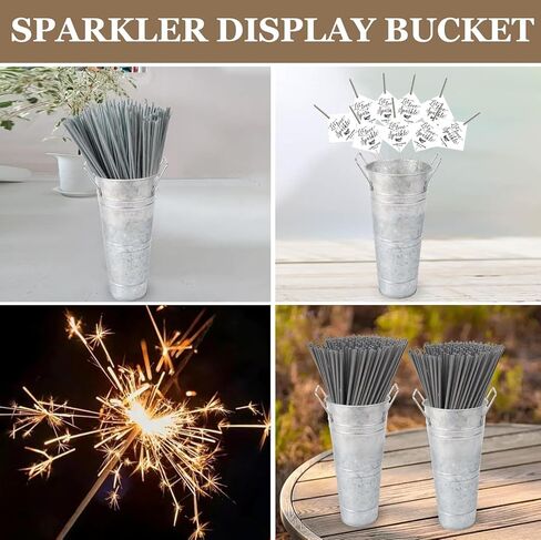 FGGHFT 8 Pcs 10 Inch Large Galvanized Metal Vases Farmhouse French Flower Bucket Vases for Cut Flowers for Home D in Kuwait