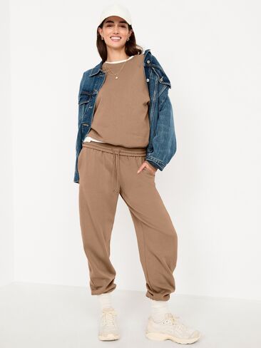 بنطال رياضي SoComfy Jogger عالي الخصر من Old Navy - DRIFTWOOD in Saudi Arabia