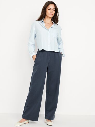Old Navy High-Waisted SoComfy Wide-Leg Sweatpants - DUSK NAVY in Saudi Arabia