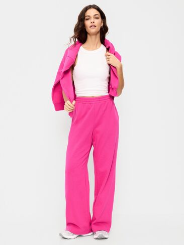 بنطال رياضي واسع الأرجل عالي الخصر من Old Navy - DRAGONFRUIT in Saudi Arabia