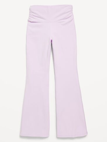 Old Navy High-Waisted PowerChill Side-Ruched Flare Leggings for Girls - Lilac Purple in Saudi Arabia