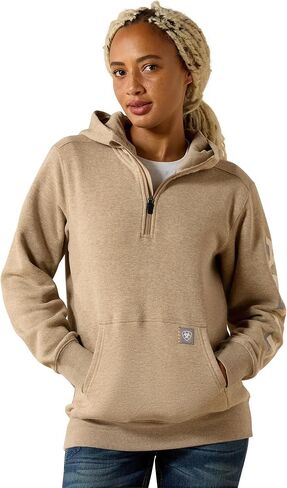 ARIAT womens Rebar Lightweight Logo 1/2 Zip Hoodie in Saudi Arabia