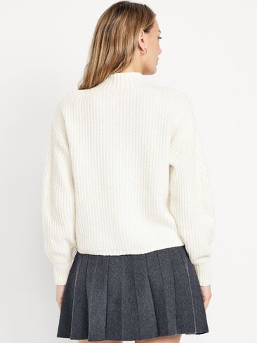 سترة قصيرة ذات رقبة وهمية من Old Navy SoSoft - لون هيذر الطباشيري in Kuwait