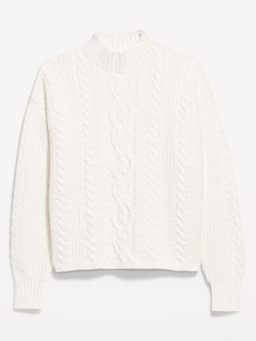 سترة قصيرة ذات رقبة وهمية من Old Navy SoSoft - لون هيذر الطباشيري in Kuwait