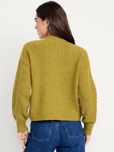 سترة قصيرة ذات رقبة وهمية من Old Navy SoSoft - زيتوني جبلي in Kuwait