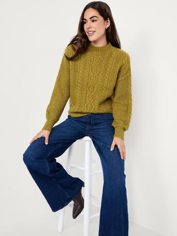 سترة قصيرة ذات رقبة وهمية من Old Navy SoSoft - زيتوني جبلي in Kuwait