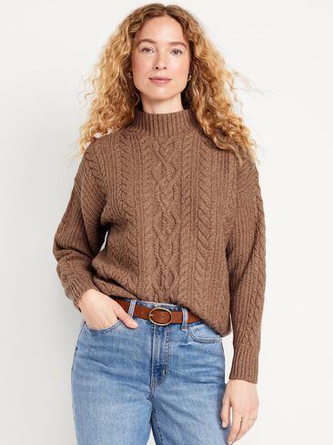 سترة كبل قصيرة ذات رقبة وهمية من Old Navy SoSoft - مسار نومادي in Kuwait