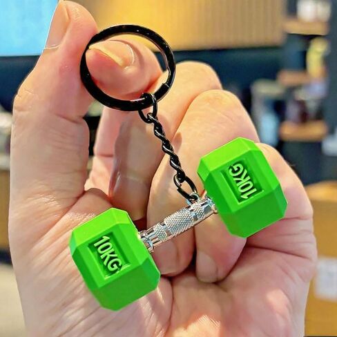 Gym Dumbbell Keychain Fashion 3D PVC Dumbbell Keychain Car Key Wallet Backpack Pendant Creative Gifts in Saudi Arabia