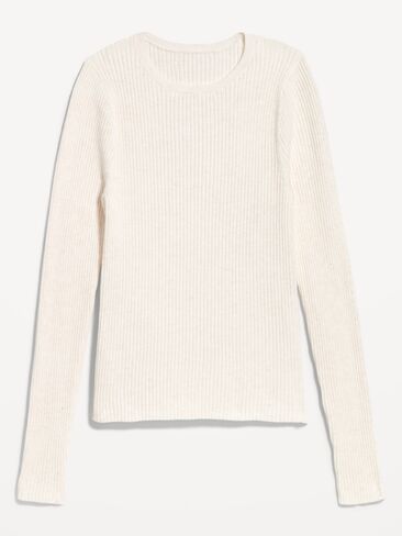 سترة Old Navy SoSoft Lite مضلعة بياقة دائرية - لون هيذر الطباشيري in Kuwait