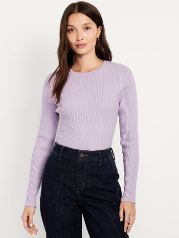 Old Navy SoSoft Lite Rib Crew-Neck Sweater - SPRING WISTERIA in Saudi Arabia