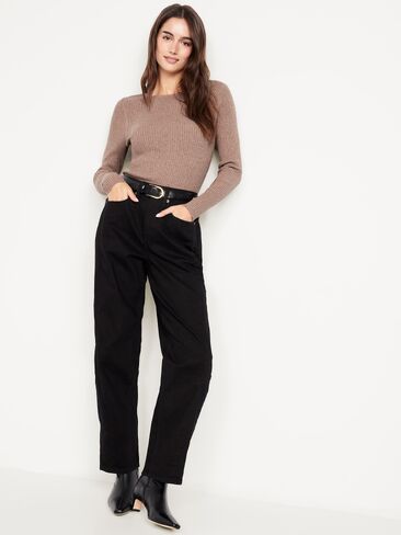 Old Navy SoSoft Lite Rib Crew-Neck Sweater - DRIFTWOOD in Saudi Arabia
