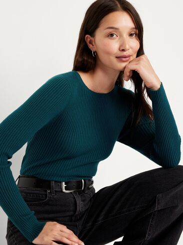 سترة Old Navy SoSoft Lite مضلعة برقبة دائرية - Jet Stream in Kuwait