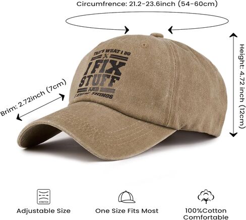 Cotton Baseball Cap Adjustable - Mens Gifts Ideas for Birthday, Dad Cap, Washed Dad Hat, Vintage Baseball Hat in Saudi Arabia