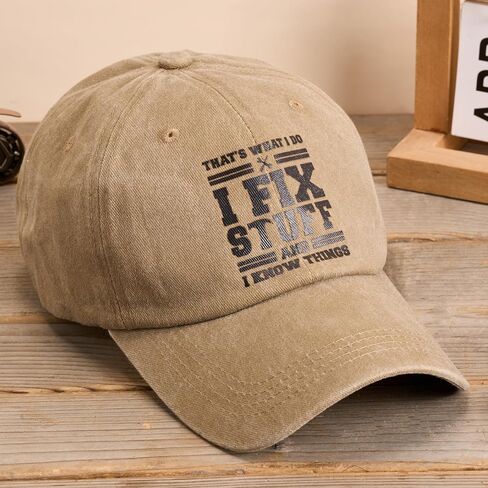 Cotton Baseball Cap Adjustable - Mens Gifts Ideas for Birthday, Dad Cap, Washed Dad Hat, Vintage Baseball Hat in Saudi Arabia