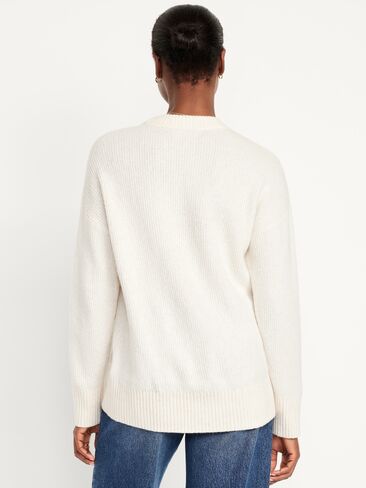 Old Navy SoSoft Crew-Neck Tunic Sweater - CHALK HEATHER in Saudi Arabia