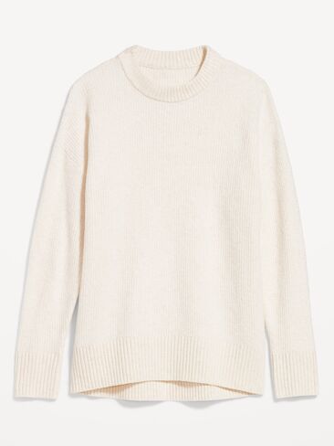 Old Navy SoSoft Crew-Neck Tunic Sweater - CHALK HEATHER in Saudi Arabia