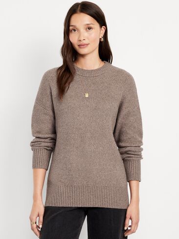 Old Navy SoSoft Crew-Neck Tunic Sweater - DRIFTWOOD HEATHER in Saudi Arabia