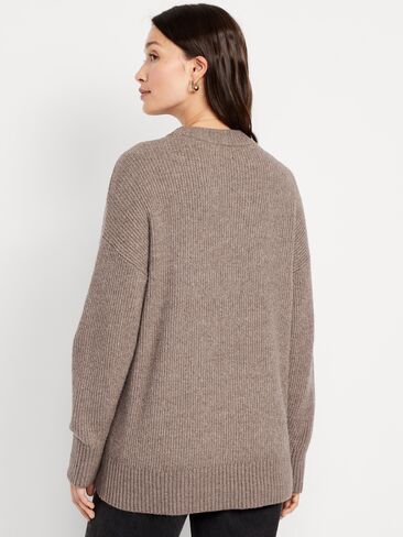 Old Navy SoSoft Crew-Neck Tunic Sweater - DRIFTWOOD HEATHER in Saudi Arabia