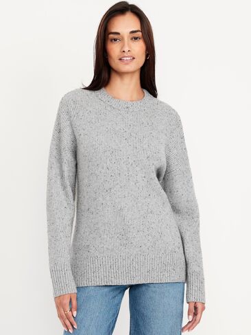Old Navy SoSoft Crew-Neck Tunic Sweater - Medium Heather Gray in Saudi Arabia
