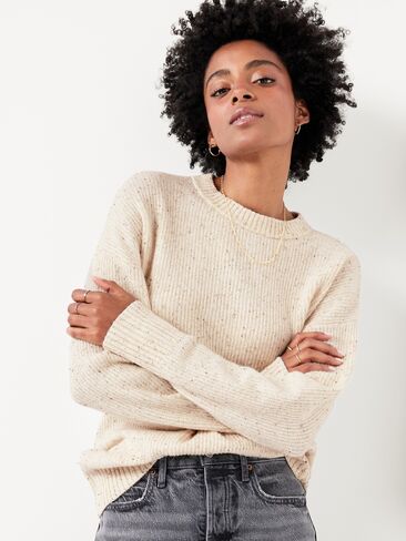 Old Navy SoSoft Crew-Neck Tunic Sweater - Howlite in Saudi Arabia