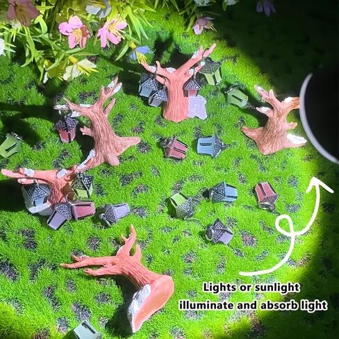 6 Pieces Luminescent Lantern Ornament, Bonsai Mini Figurine for Garden & Home Decor in Saudi Arabia