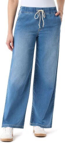Gloria Vanderbilt Womens Relaxed Drawstring Pull on Wide Leg Jean Standard in Saudi Arabia