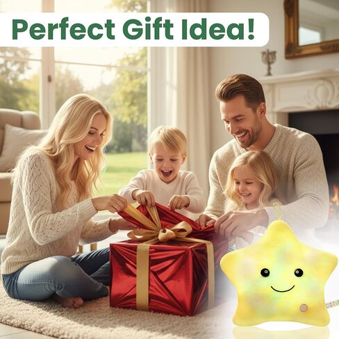 CASATWIST Premium 15" Twinkle Star Light Up وسادة فخمة مع أضواء، ألعاب حسية للأطفال المصابين بالتوحد، ديكور غرفة الأولاد والبنات ADHD لطيف يتوهج في الظلام هدية ليلية للنجوم in Saudi Arabia