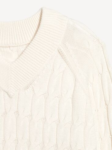سترة قصيرة من الصوف المخلوط على شكل حرف V من Old Navy - Creme De La Creme in Kuwait