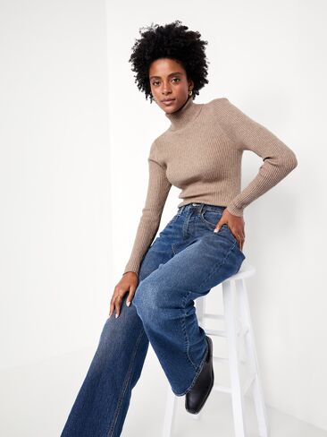 سترة Old Navy SoSoft Lite Rib الياقة المدورة - DRIFTWOOD Heather in Kuwait