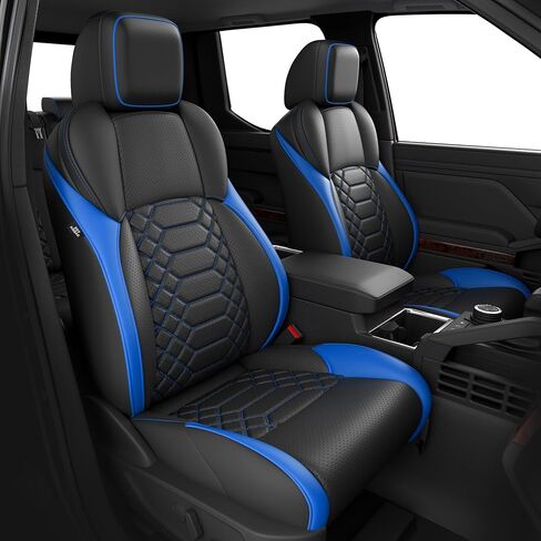 FREESOO Tacoma 2016-2023 Seat Covers Custom Fit for Toyota Tacoma Double Crew Cab Faux Leather Full Set Pickup Truck Seat Covers (Full Set, BlackRed) in Saudi Arabia
