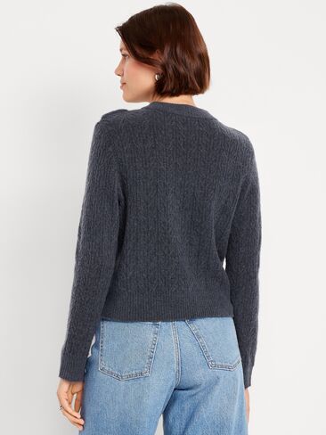 Old Navy Wool-Blend Cropped Ruffle Sweater - Inkwell in Saudi Arabia