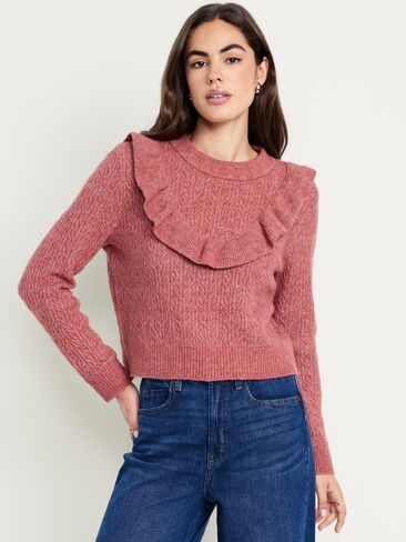 سترة قصيرة مكشكشة من مزيج الصوف من Old Navy - MAUVEROSE in Kuwait