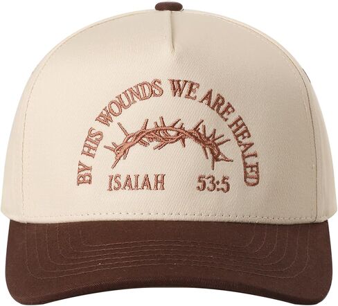 MIRMARU Christian Theme 5 Panel Embroidered Cotton Trucker Hat with Inspirational Faith Sayings for Men and Women in Saudi Arabia