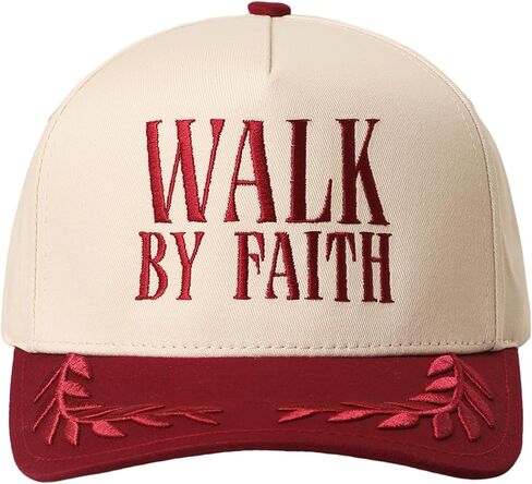 MIRMARU Christian Theme 5 Panel Embroidered Cotton Trucker Hat with Inspirational Faith Sayings for Men and Women in Saudi Arabia