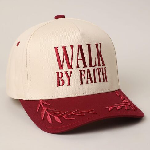 MIRMARU Christian Theme 5 Panel Embroidered Cotton Trucker Hat with Inspirational Faith Sayings for Men and Women in Saudi Arabia