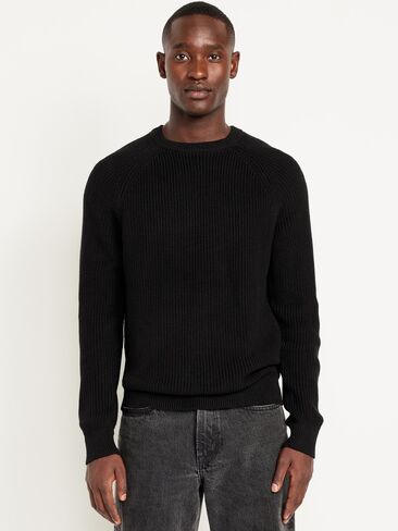 Old Navy Crew-Neck Shaker-Stitch Sweater - BlackJack in Kuwait