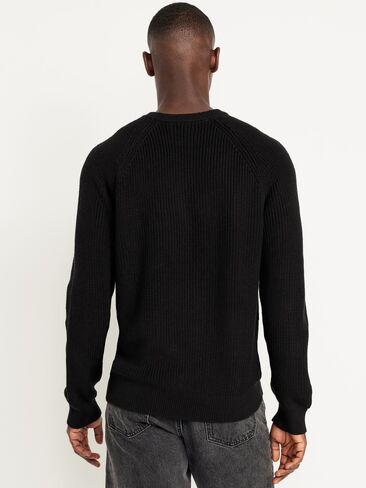 Old Navy Crew-Neck Shaker-Stitch Sweater - BlackJack in Kuwait