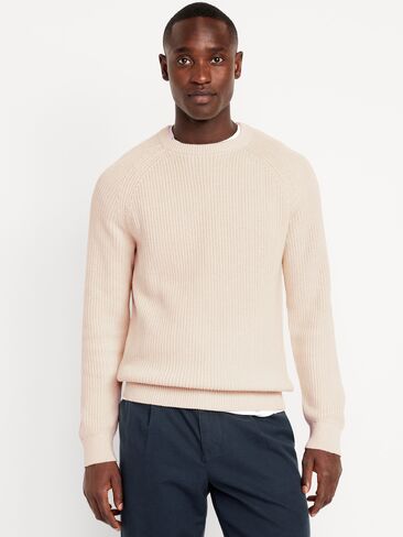 Old Navy Crew-Neck Shaker-Stitch Sweater - Cream in Saudi Arabia