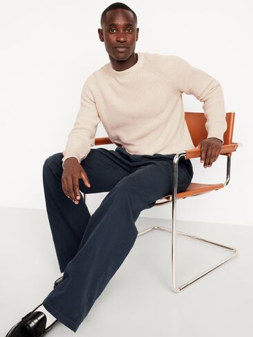 Old Navy Crew-Neck Shaker-Stitch Sweater - Cream in Saudi Arabia