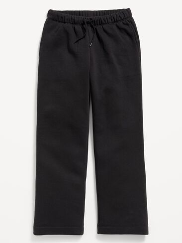 Old Navy Favorite Fleece High-Waisted Wide-Leg Sweatpants for Girls - Black Jack in Saudi Arabia