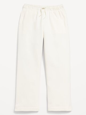 Old Navy Favorite Fleece High-Waisted Wide-Leg Sweatpants for Girls - Creme De La Creme in Saudi Arabia
