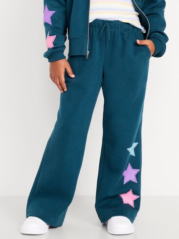 بنطال رياضي من الصوف عالي الخصر وواسع الساق للفتيات من Old Navy Favorite - Show And Teal in Saudi Arabia