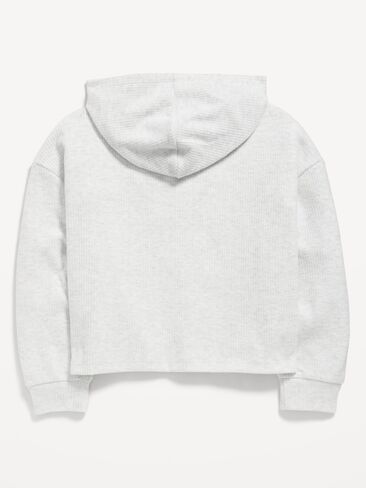 Old Navy CozePlush Pullover Hoodie for Girls - Light Heather Gray in Saudi Arabia