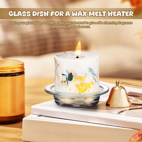 Garneck 2pcs Wax Melt Warmer Replacement Dish: Glass Candle Warmer Plate 4.5in Transparent Wax Heating Tray Aromatherapy Oil Diffuser Bowl for Home Office in Saudi Arabia