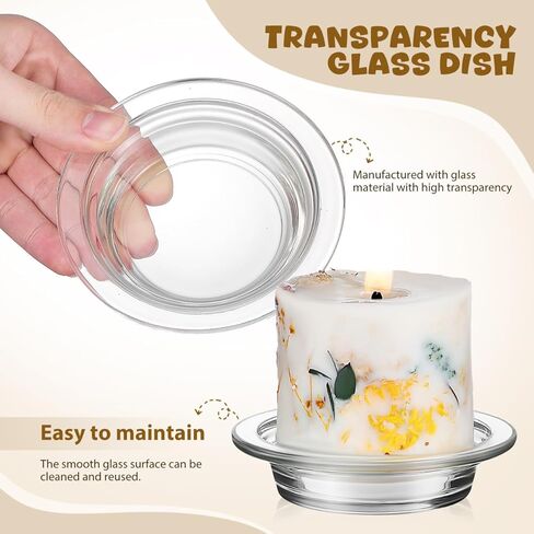 Garneck 2pcs Wax Melt Warmer Replacement Dish: Glass Candle Warmer Plate 4.5in Transparent Wax Heating Tray Aromatherapy Oil Diffuser Bowl for Home Office in Saudi Arabia