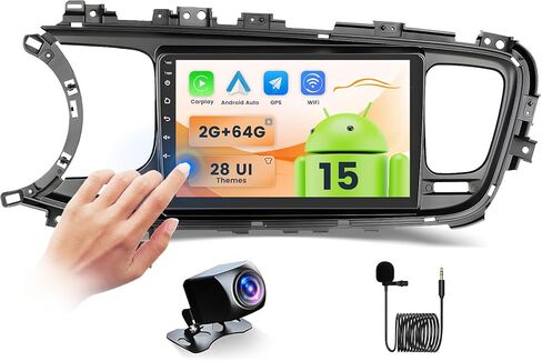 2+64GB for Kia Optima K5 2013-2015 Wireless Carplay Android 13 Car Stereo Android Auto, 9" Touch Screen Radio GPS WiFi Bluetooth SWC Mic AHD Backup Camera in Kuwait