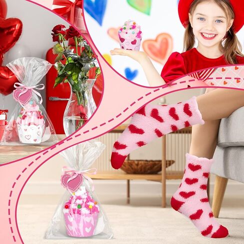 Moonld 12 مجموعة من هدايا عيد الحب كب كيك مع جوارب كب كيك وحقائب البطاقات وشريط من القطيفة والكرات الغامضة للنساء هدايا عيد الحب in Kuwait