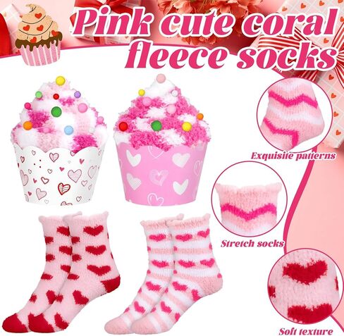 Moonld 12 مجموعة من هدايا عيد الحب كب كيك مع جوارب كب كيك وحقائب البطاقات وشريط من القطيفة والكرات الغامضة للنساء هدايا عيد الحب in Kuwait