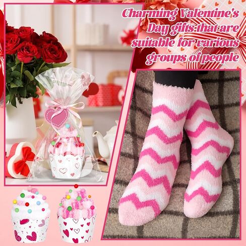 Moonld 12 مجموعة من هدايا عيد الحب كب كيك مع جوارب كب كيك وحقائب البطاقات وشريط من القطيفة والكرات الغامضة للنساء هدايا عيد الحب in Kuwait